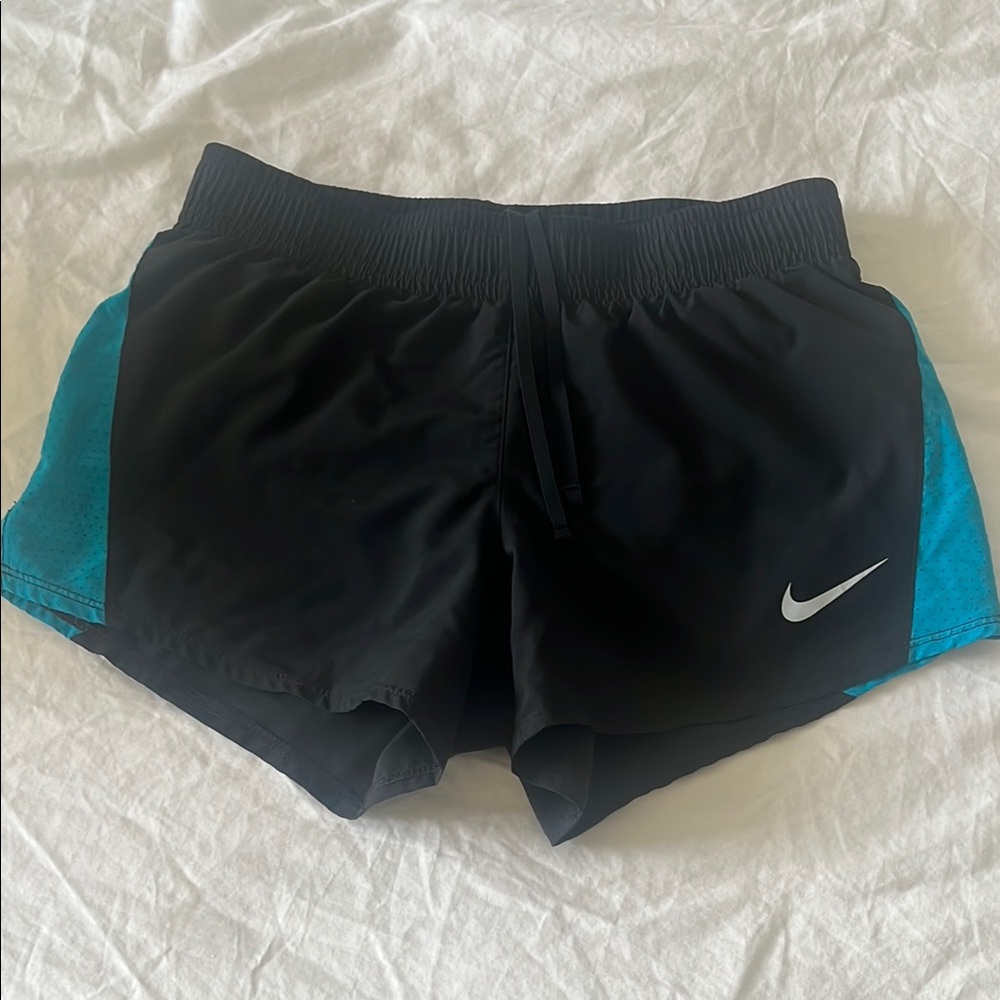 Nike Women's Black and Blue Running Shorts